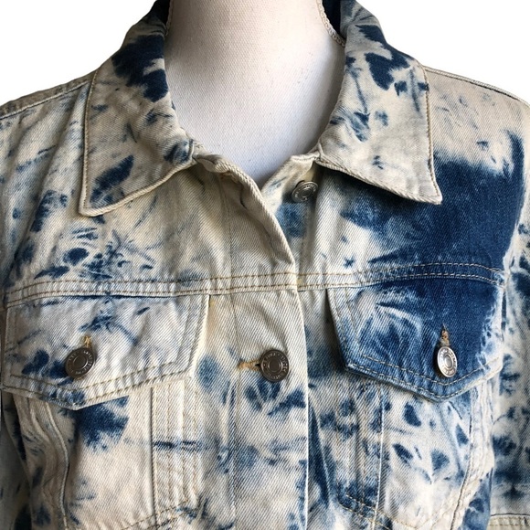 Free People Jones Tie Dye Jean Jacket Large NWT - Picture 9 of 14